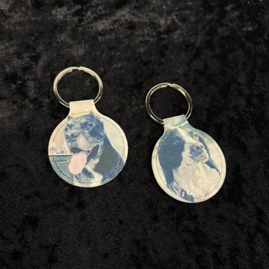 Custom Double-Sided Photo Keychain – PU Leather