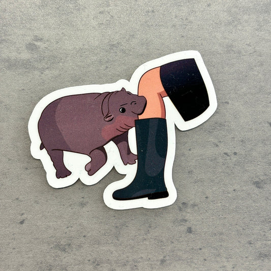 Biting Hippo Sticker